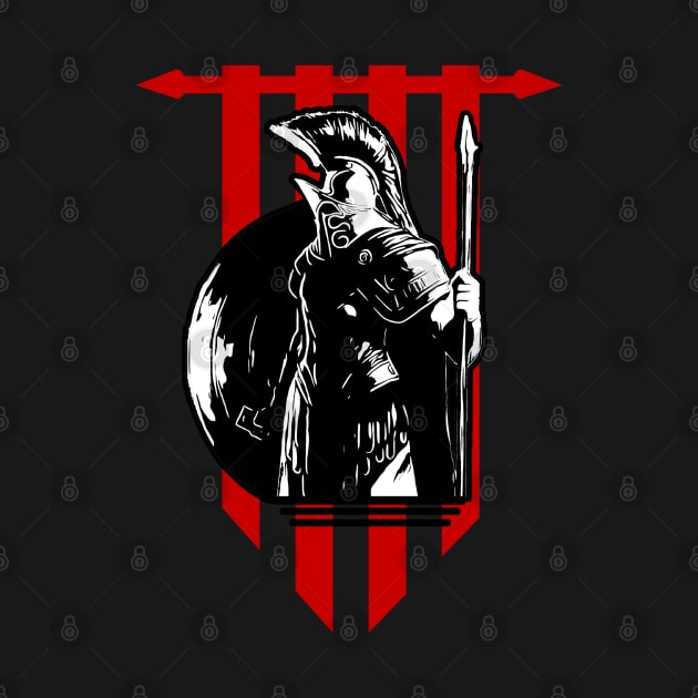 Cool Spartan Warrior With Banner by NoMans