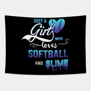 just a girl who loves softball and slime Tapestry