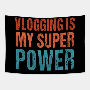 Retro Vlogging Sayings For Content Creator Camera Vlogger Tapestry