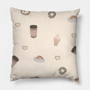 Cute naive simple food patterns Cake, Coffee Pillow