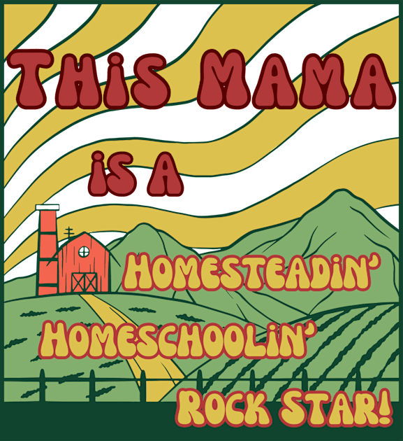 Homeschooling Mama Farmer Homesteading Rockstar Kids T-Shirt by The Dream Team