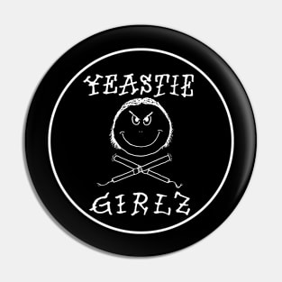 Yeastie Girlz Round White Logo Pin