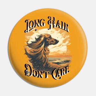 Long Hair Don't Care Cream Dachshund In the Sunset Pin