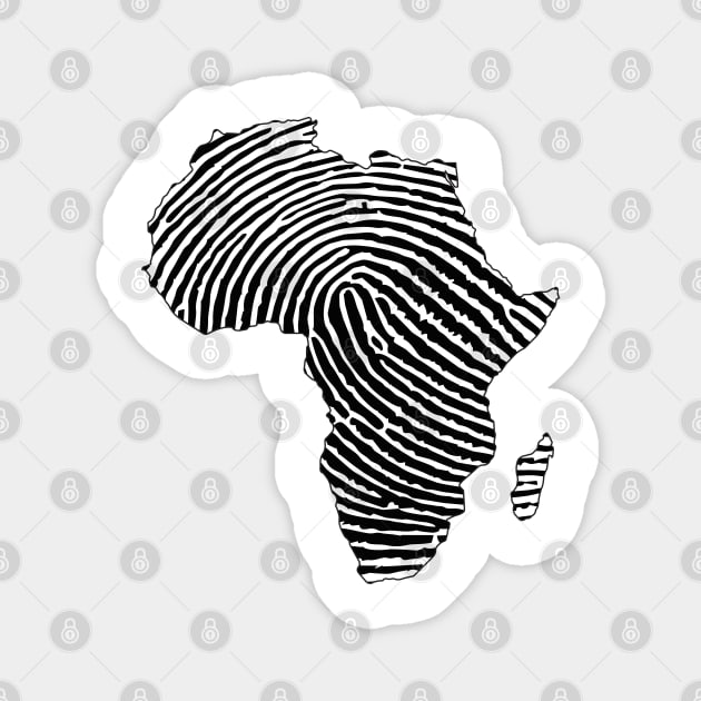 Africa, Africa Fingerprint, Black History, Black Girl Magic, Black Lives Matter Magnet by UrbanLifeApparel