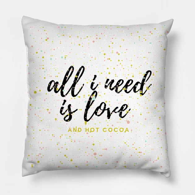 Gold dots with a text for valentine's day Pillow by Artletar