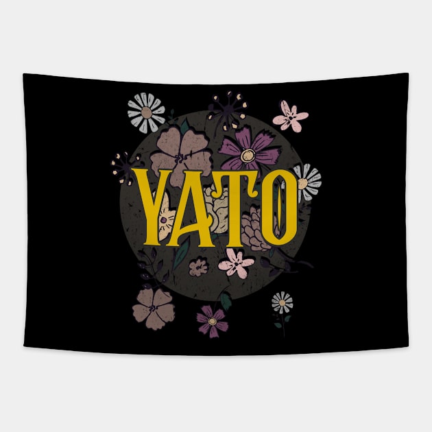 Aesthetic Proud Name Yato Flowers Anime Retro Styles Tapestry by Kisos Thass