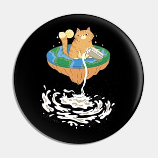 Funny Flat Earth Theory Milky Way Cat Geography Teacher Pin