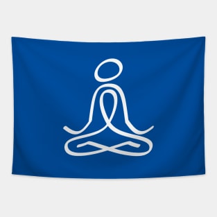 Stick man living a deep meditation for a new world of inner peace Tapestry