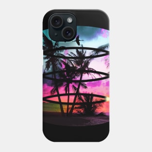 sunset beach In the 80s vintage style Phone Case