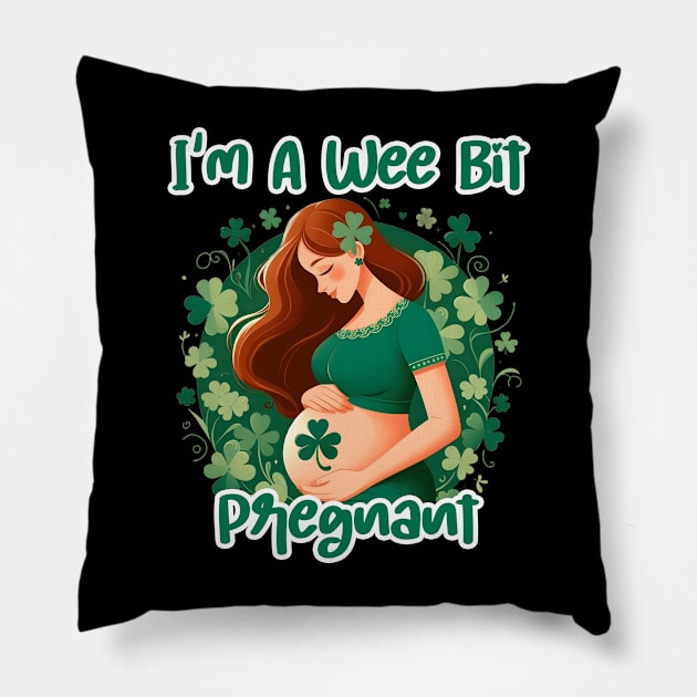 I'm A Wee Bit Pregnant Irish St Patricks Pregnancy Reveal Pillow by click2print