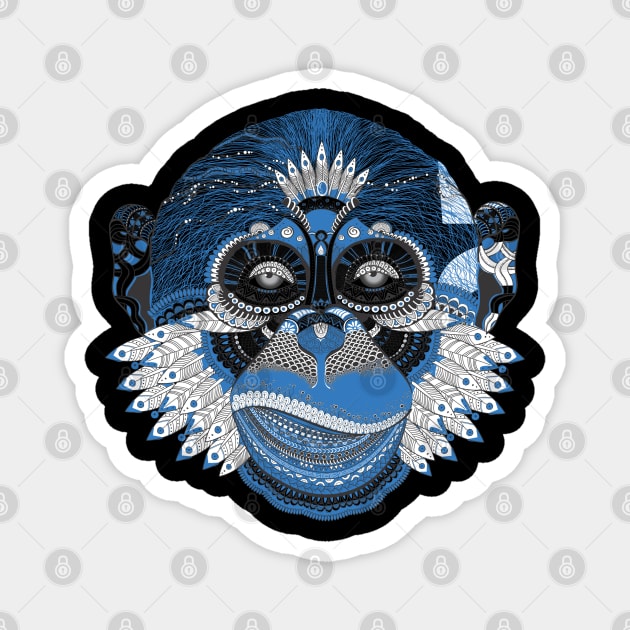 monkey face mask Magnet by Theblackberry