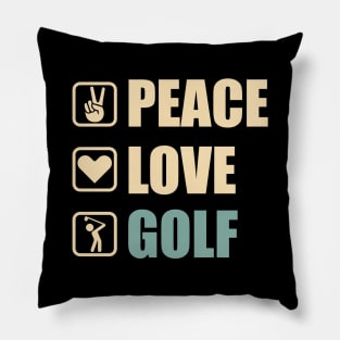 Peace Love Golf - Funny Golfers Gift Pillow