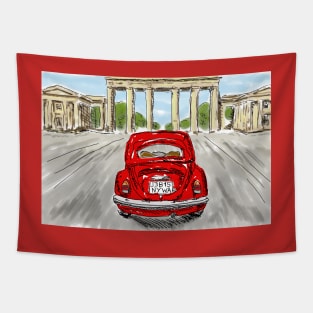 Classic car red Tapestry