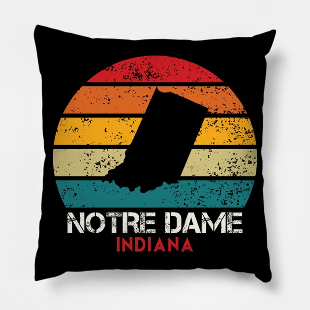 Notre Dame Indiana Retro Pillow by DarkStile