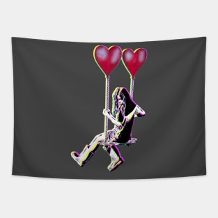 Banksy Ballon Girl Yellow Cyan Magenta Screenprinted Tapestry