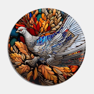 Stained Glass Pheasant Pin