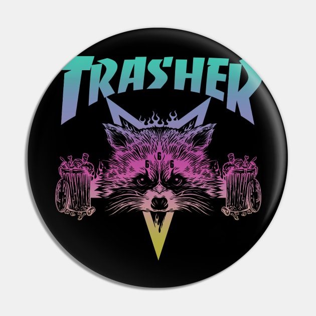 TRASHER (faded) Pin by joeyjamesartworx