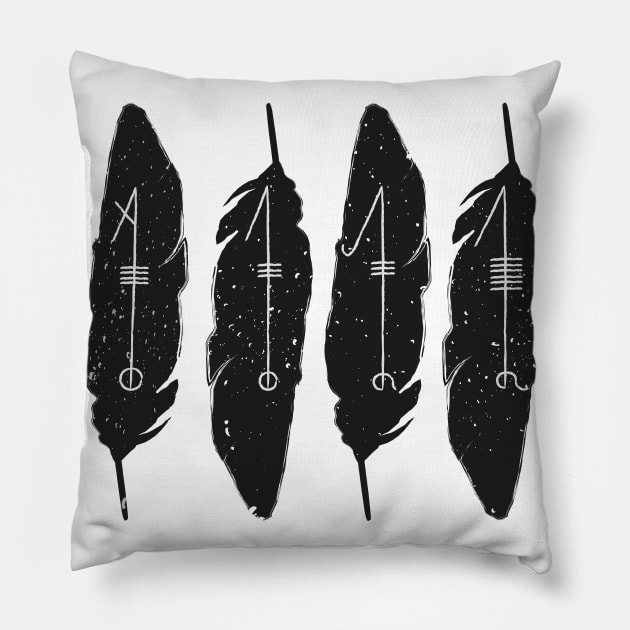 Svefnthorn rune feather design Pillow by ValhallaDesigns