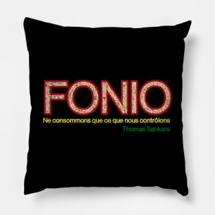 Ne Consommons Que Ce Que Nous Controlons Thomas Sankara Citation L'example du Fonio en couleurs Malian Pillow