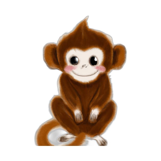 Cute Monkey Drawing by Play Zoo