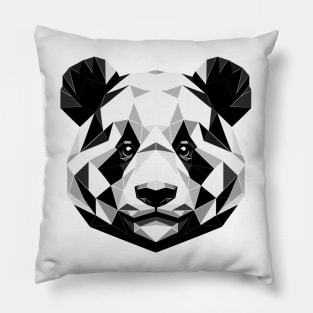 Abstract Geometric Panda - Monochromatic Design Pillow