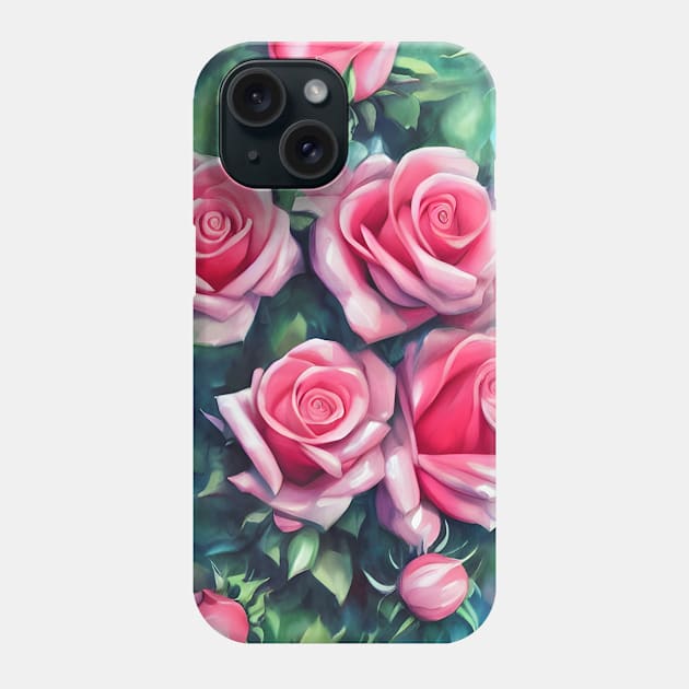 Wake Up & Smell the Pink Roses Phone Case by cmpoetry