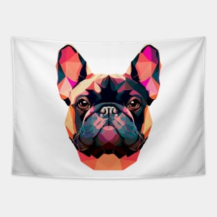 French Bulldog Geometric Portrait - Sunset Tapestry