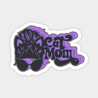 Retro Cool Cat Mom Magnet