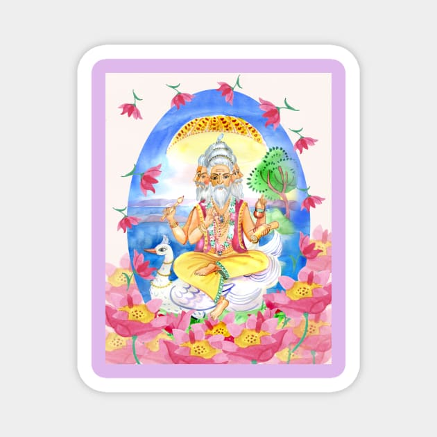 indian god brahma Magnet by sonaart