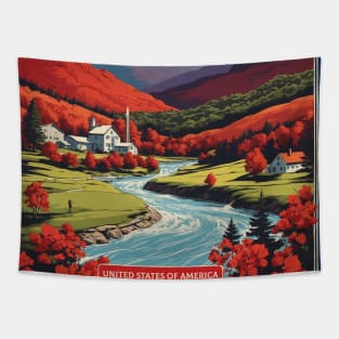 Vermont United States of America Tourism Vintage Poster Tapestry