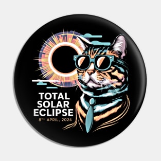 Cosmic Cat: Feline Gaze at the Eclipse Pin