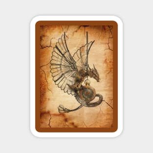 Steampunk. Dragon with wings Magnet