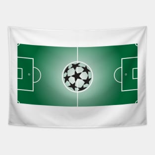 Football Field Soccer PItch Cartoon Art Style Drawing for Sports Fans Tapestry