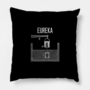 Archimedes principle: Eureka - (white on black) Pillow