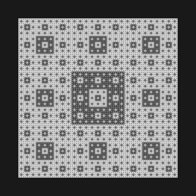 sierpinski squares in squares - white by BrownWoodRobot