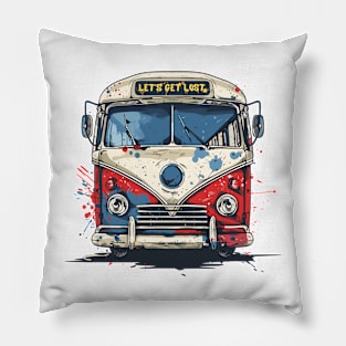 Let's Get Lost -  Adventure Bus Pillow