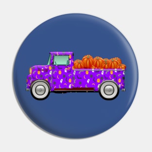 Happy Halloween Pumpkin Truck Pin