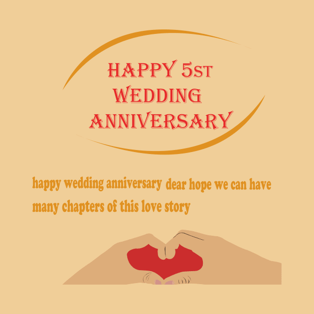 happy 5st wedding anniversary by best seller shop