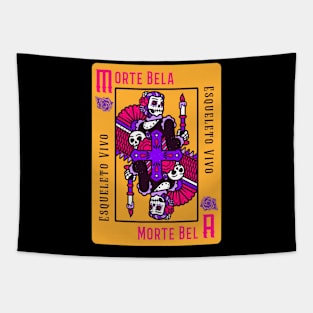 dia de los muertos Morte Bella Poker Card Dead Beauty Tapestry