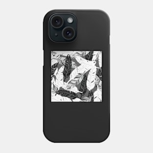 Black and White Feathers Phone Case