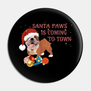 Cute bulldog Christmas Pin