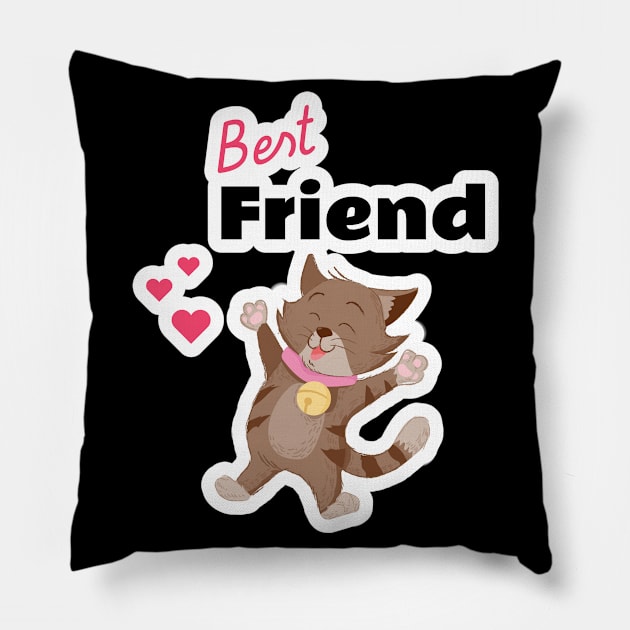 Best Friend Cat Pillow by MONMON-75