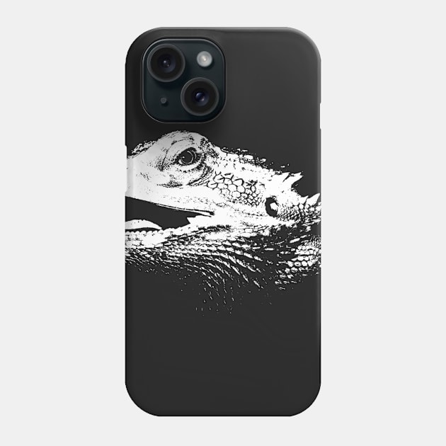 Faded Bearded Dragon Face Phone Case by MeatMan