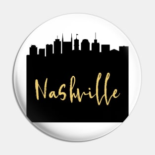 NASHVILLE TENNESSEE DESIGNER SILHOUETTE SKYLINE ART Pin