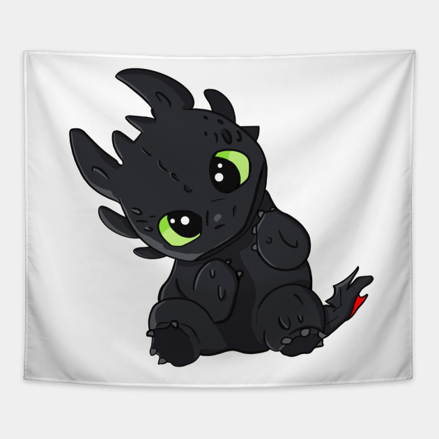 Cute baby dragon Toothless from cartoon How to train your dragon - Toothless The Dragon - Tapestry | TeePublic Cute baby dragon Toothless from cartoon How to train your dragon - Toothless The Dragon - Tapestry | TeePublic