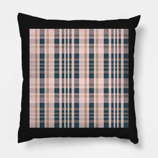 Cottagecore Aesthetic Sorcha 1 Hand Drawn Textured Plaid Pattern Pillow