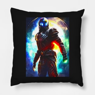 Human/Alien War - The Time Traveler - AI Generated Sci Fi Concept Art - Pillow