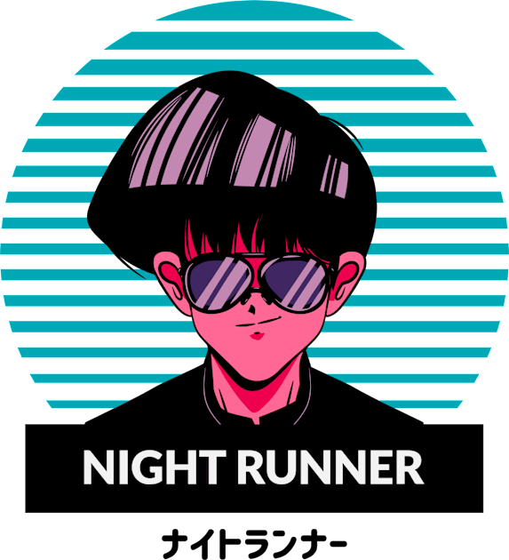 Night Runner Kids T-Shirt by GaroStudioFL