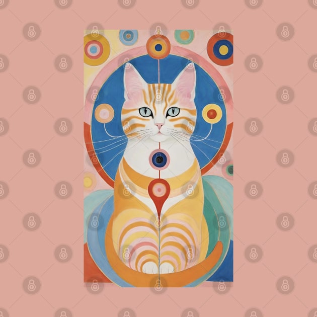 Hilma af Klint's Kitty Cosmos: Abstract Feline Delight by FridaBubble