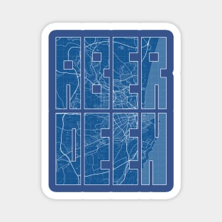 Aberdeen, Scotland City Map Typography - Blueprint Magnet